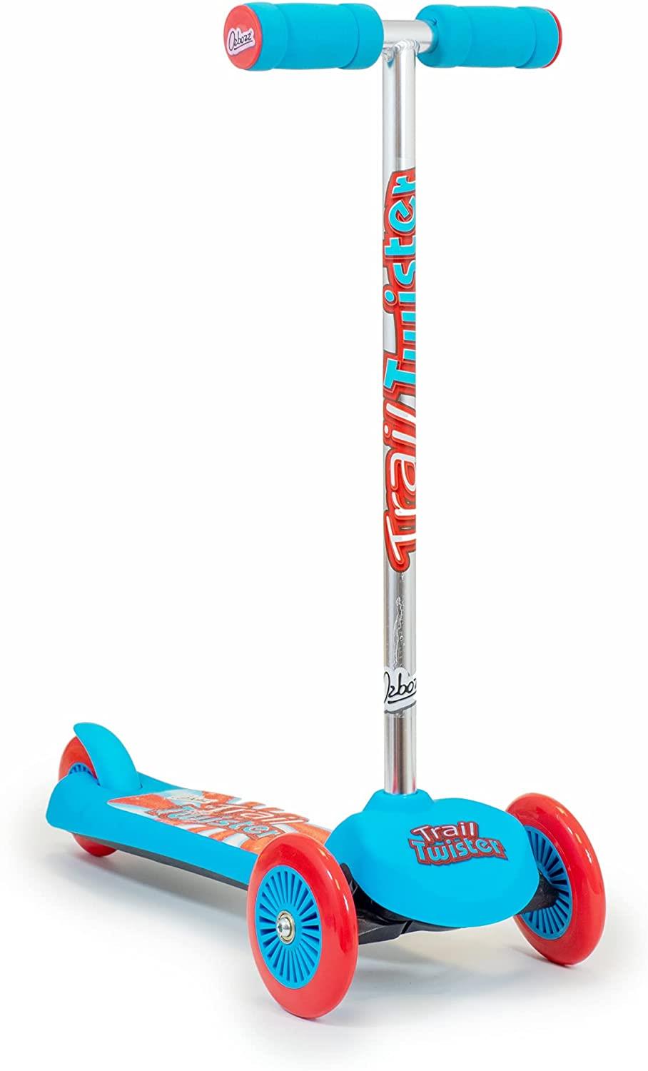 Ozbozz Trail Twist Blue Three-Wheel Scooter with Rear Brake