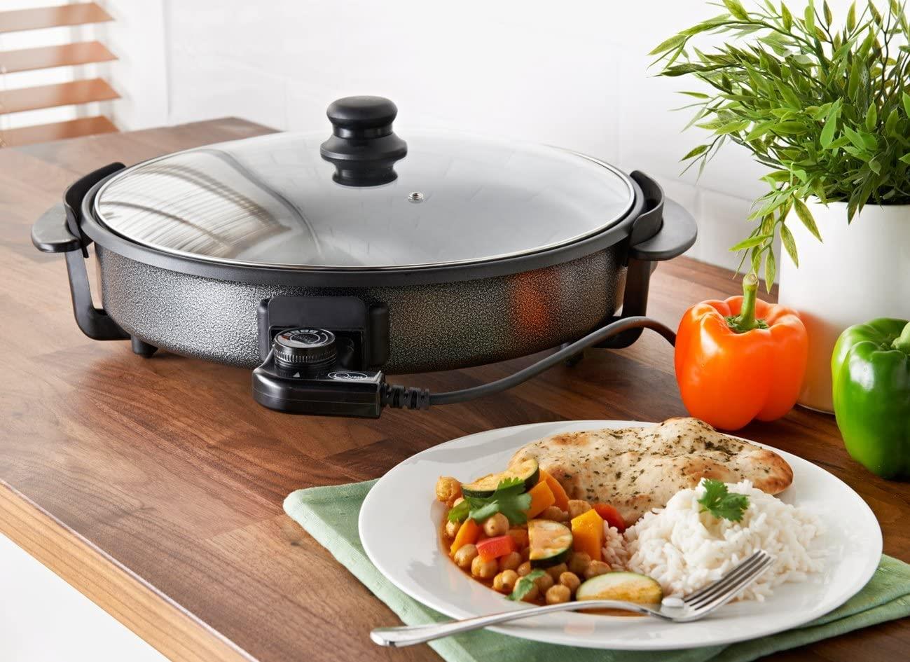 Quest 30cm Multi-Function Electric Cooker Pan with Lid, 1500W