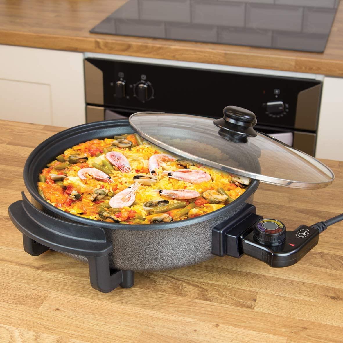 Quest 30cm Multi-Function Electric Cooker Pan with Lid, 1500W