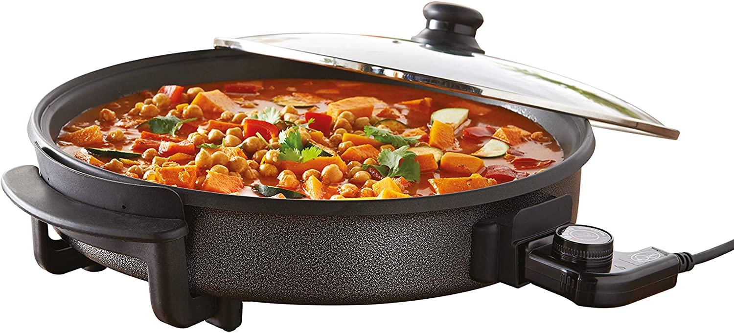 Quest 30cm Multi-Function Electric Cooker Pan with Lid, 1500W