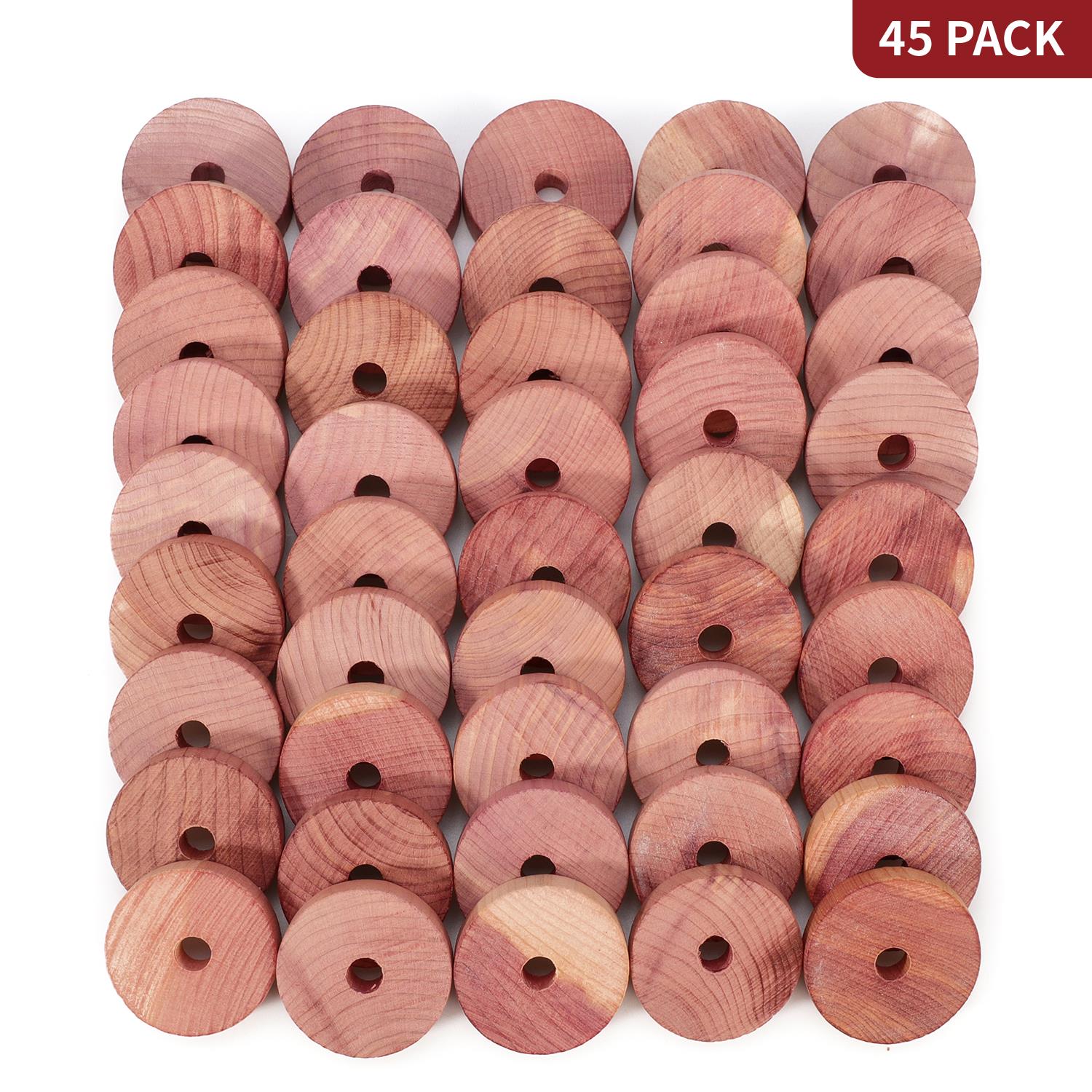Vinsani 45 Pack 100% Natural Cedar Wood Cedar Rings for Storage