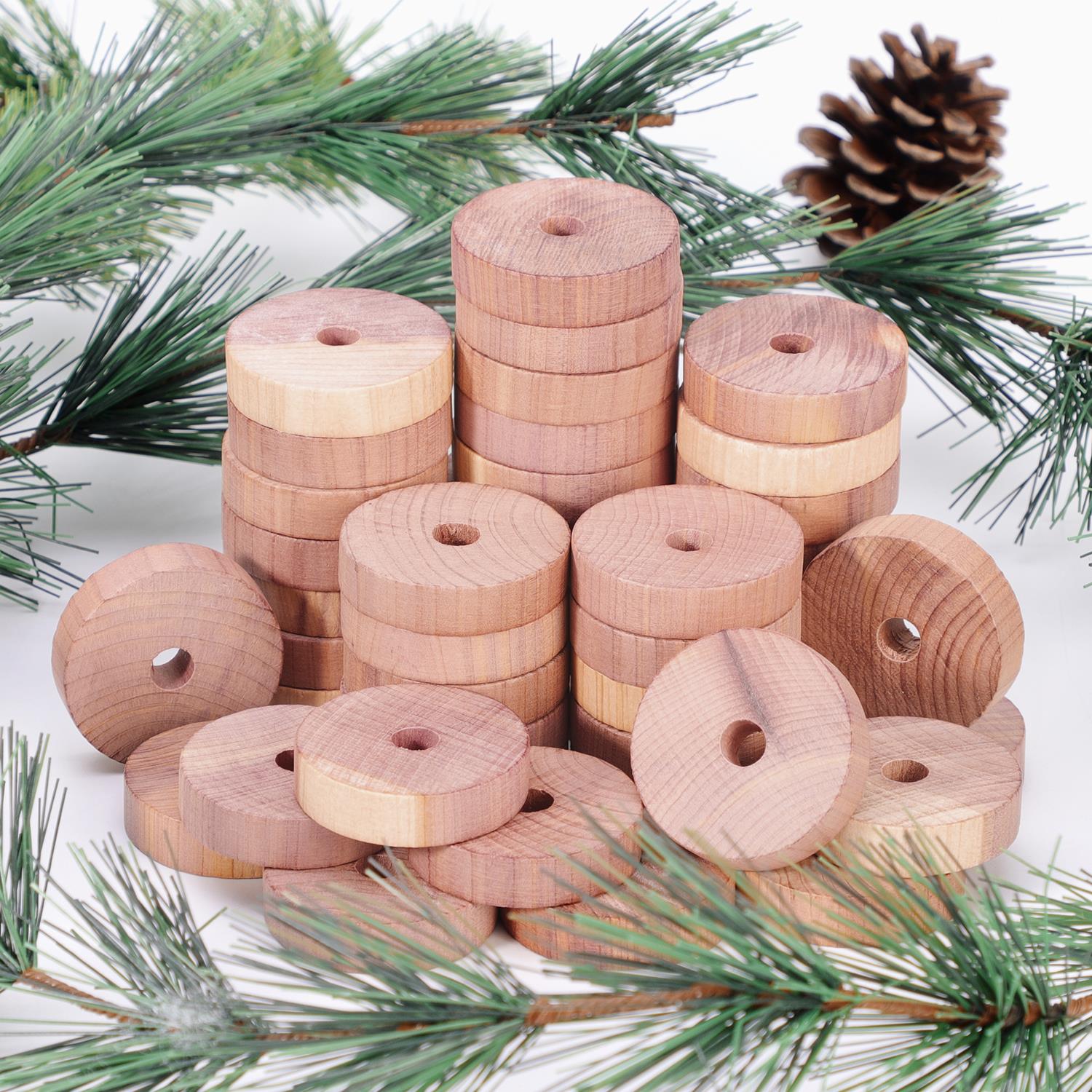 Vinsani 45 Pack 100% Natural Cedar Wood Cedar Rings for Storage