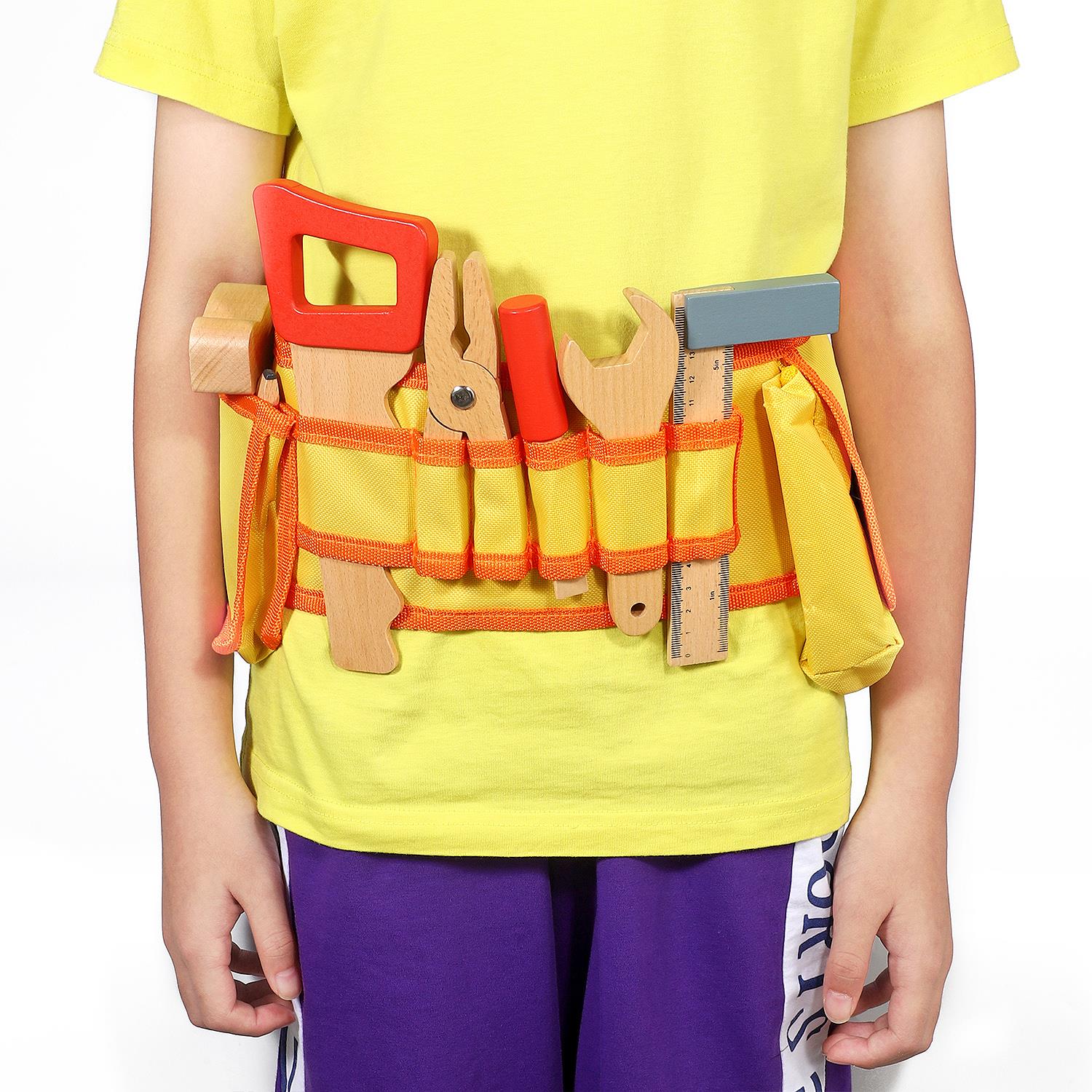 SOKA My Tool Belt Wooden Pretend Play Tool Set with Adjustable Belt and Accessories