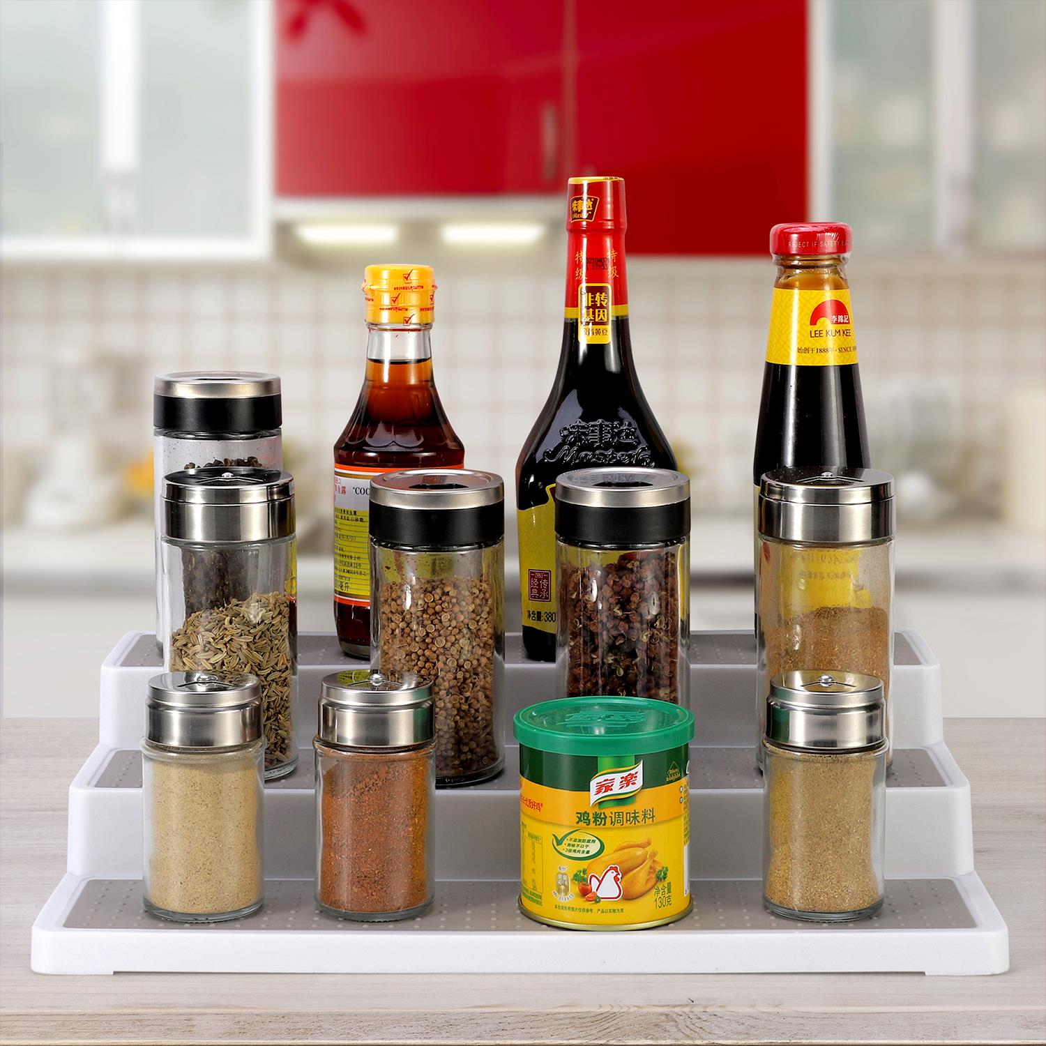 Vinsani 3-Tier Skid-Resistant Free Standing Spice Rack Organizer