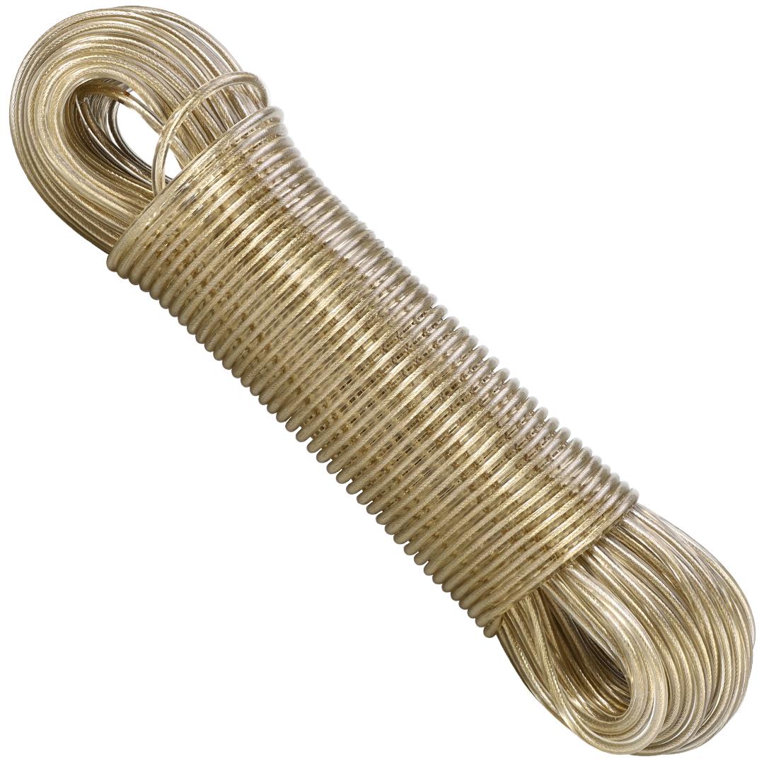 Vinsani 50m Heavy Duty Washing Line Rope, Steel Core PVC Clothesline