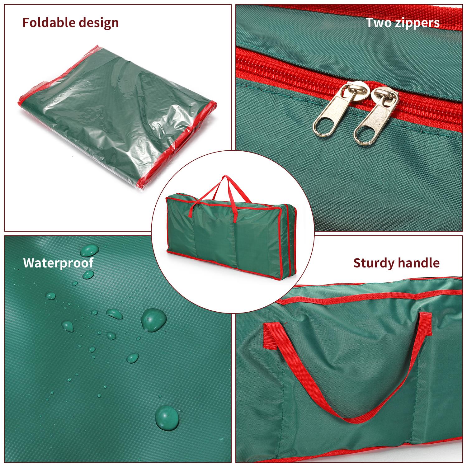 Vinsani Christmas Gift Wrap Fabric Storage Bag, Wrapping Paper Organizer with Adjustable Straps and Zip Closure