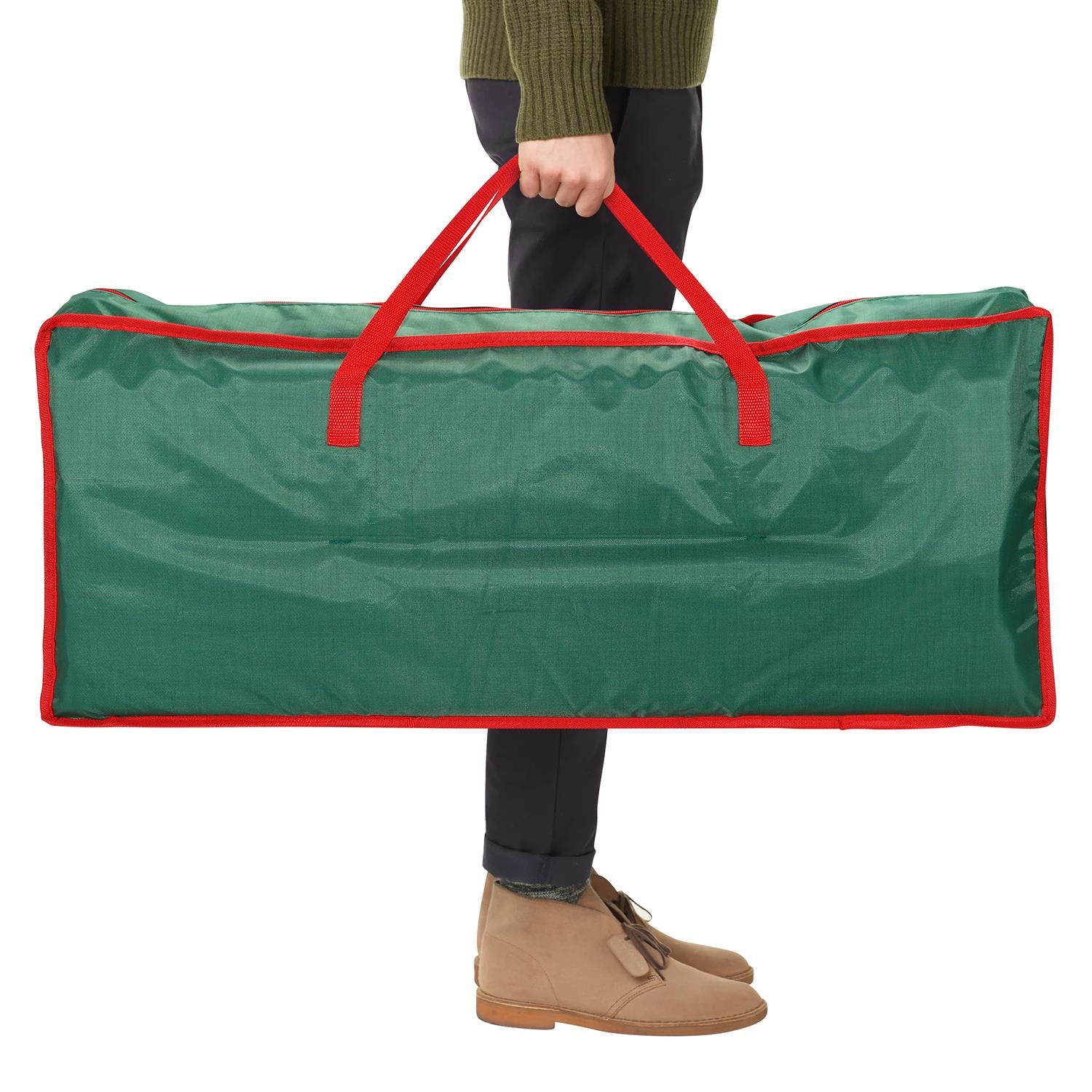 Vinsani Christmas Gift Wrap Fabric Storage Bag, Wrapping Paper Organizer with Adjustable Straps and Zip Closure