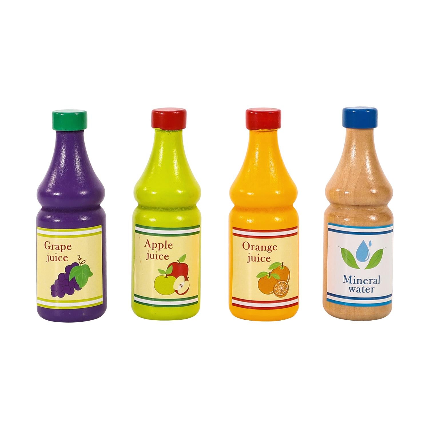 SOKA Wooden Beverage Play Set, 4-Piece Pretend Play Toy