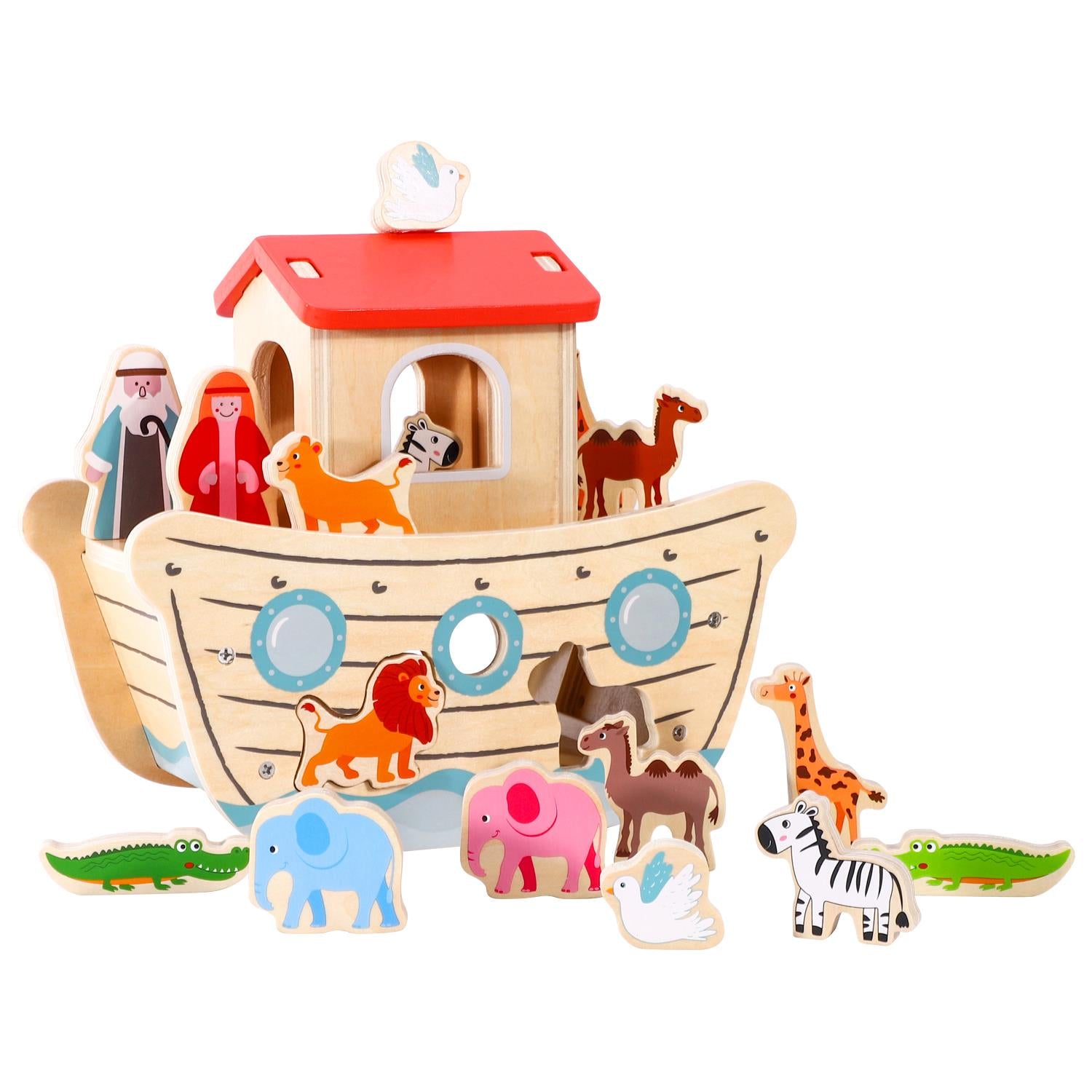 SOKA Wooden Noah’s Ark Playset with 13 Animals