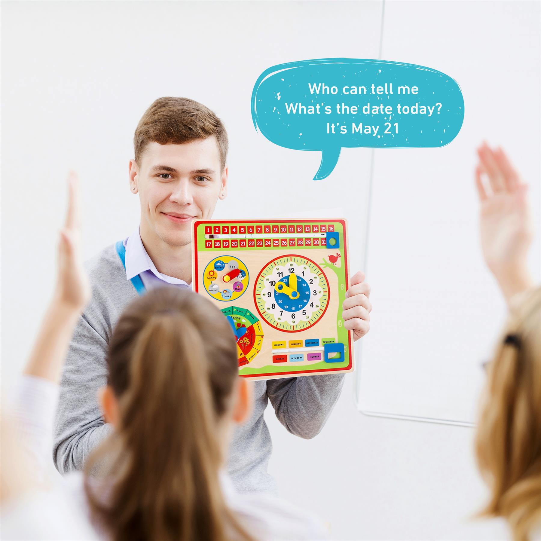 SOKA Wooden Educational Kids Wall Calendar