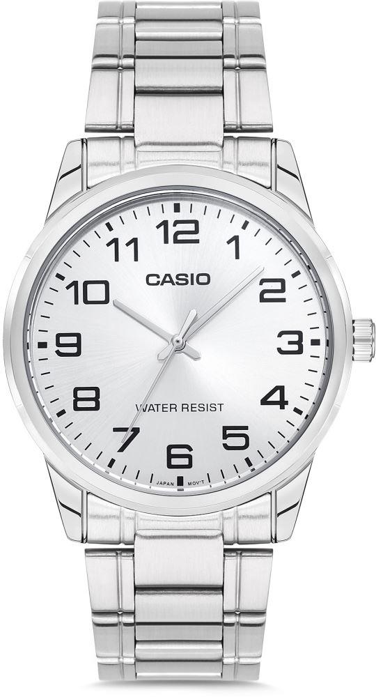 Casio Men's Stainless Steel Analog Easy Reader Silver Dial Watch