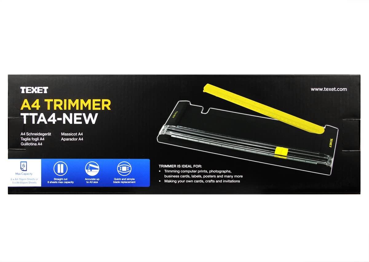 Texet A4 Paper Trimmer, Straight Cut, 6-Sheet Capacity, A3 Accurate
