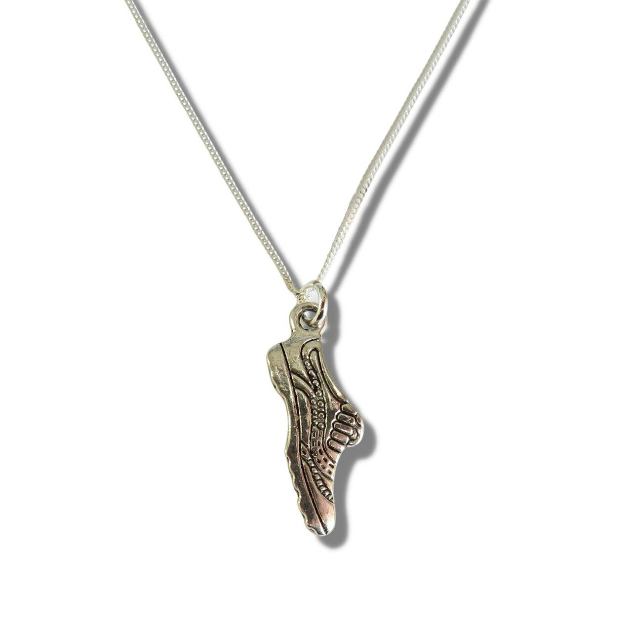 Silver Running Shoe Necklace