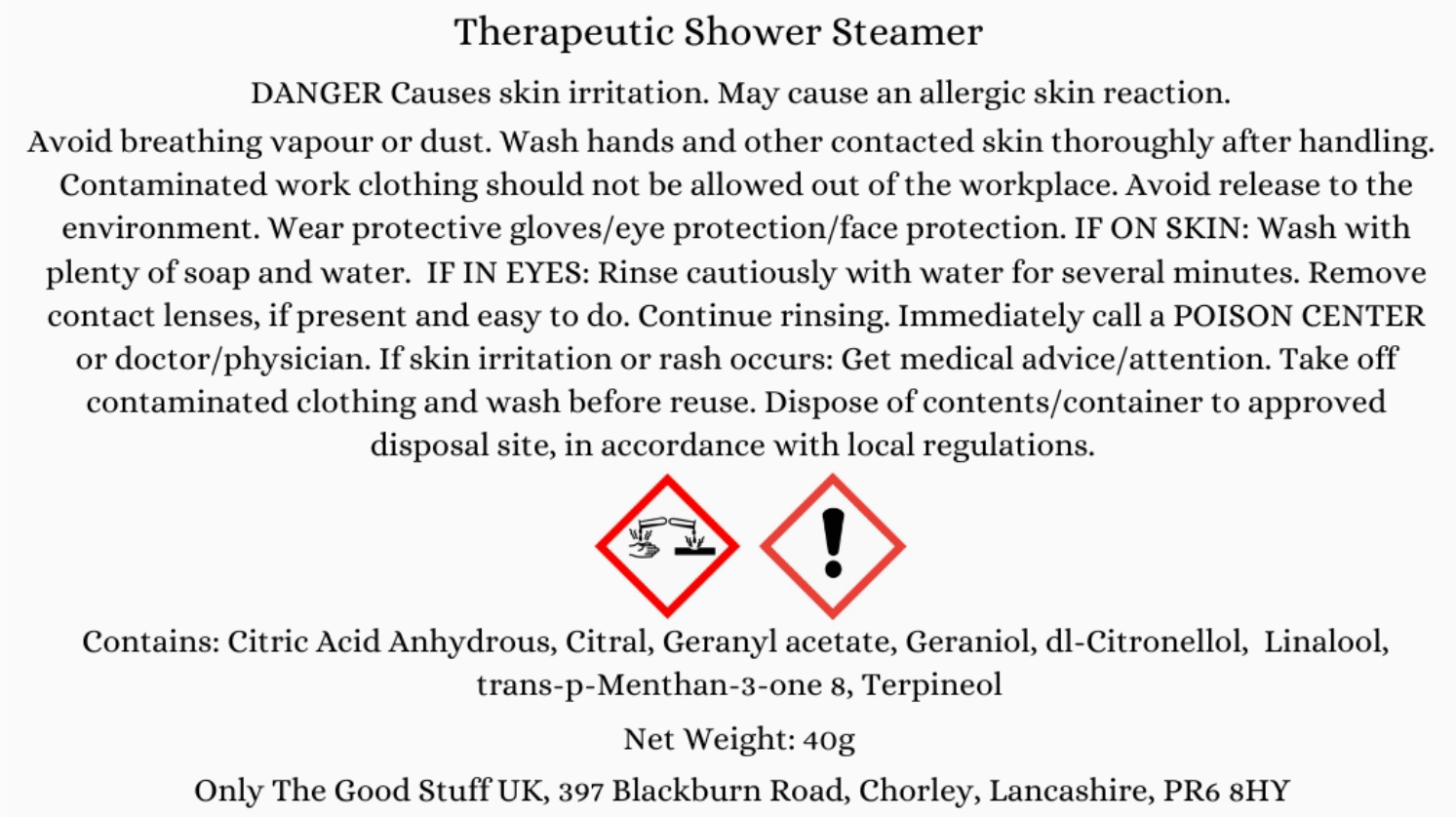 The Therapeutic Shower Steamer