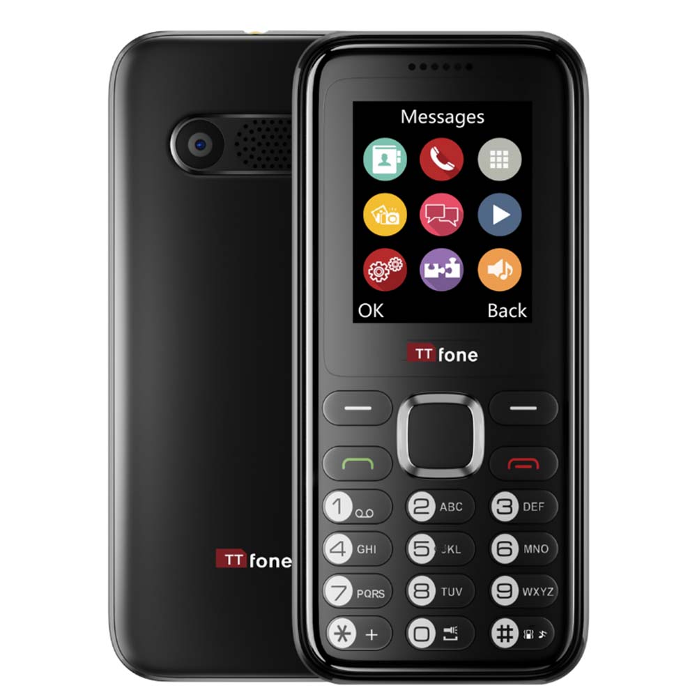 TTfone TT150 Unlocked Basic Mobile Phone, UK SIM Free, Long Battery Life, Dual SIM, Camera, Games, Easy to Use, Durable, Lightweight