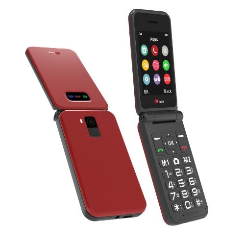TTfone TT760 4G USB-C Mobile Phone for the Elderly, Simple and easy to use flip folding cell cheap and easy to use - Red with Dock Charger and Vodafone Sim Card