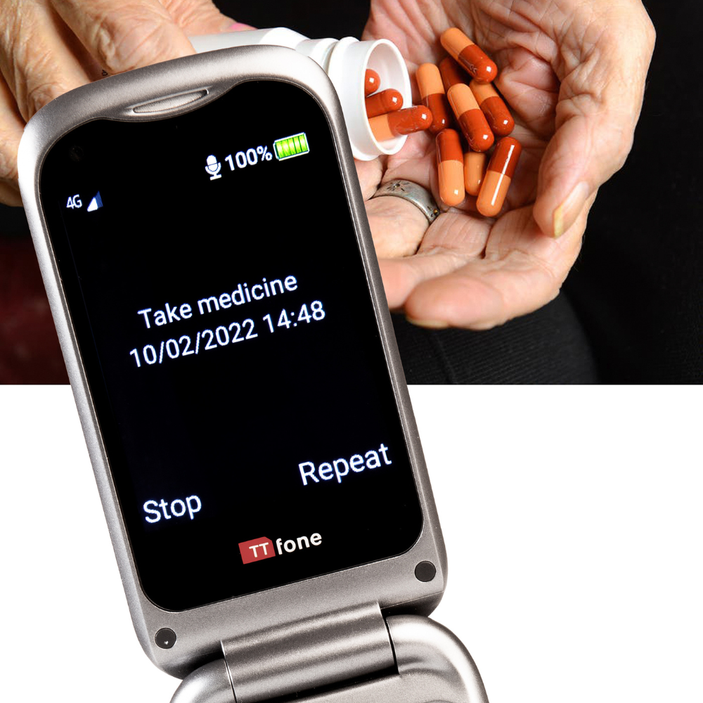 TTfone TT970 Whatsapp 4G Touchscreen Senior Big Button Flip Mobile Phone - With 8MP Camera and Hearing Aid Compatible - Easy and Simple to Use GiffGaff Pay as you go