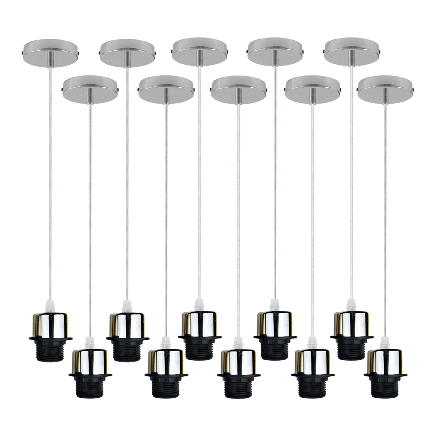 10 Pack Vintage E27 Pendant Light Holders with 95cm Adjustable Cable