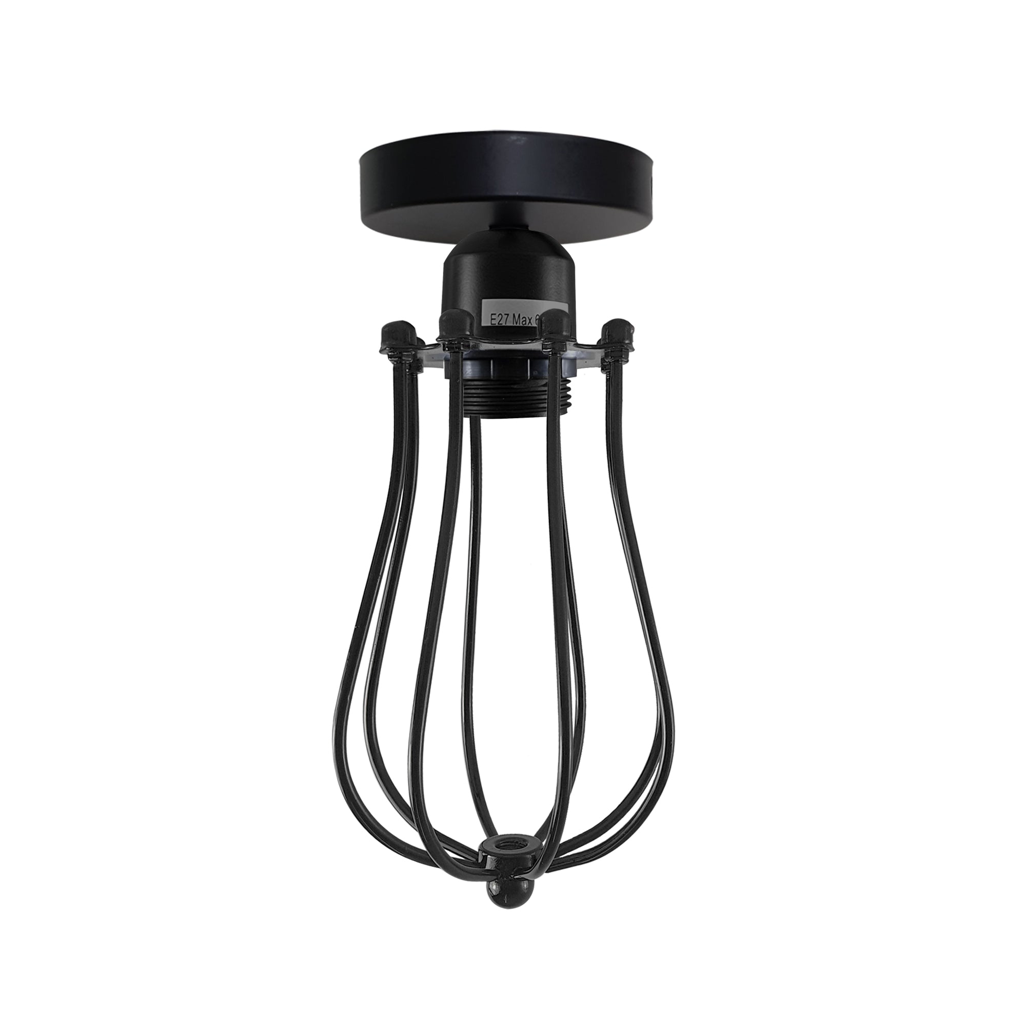 Vintage Industrial Geometric Wire Cage Ceiling Light Fixture