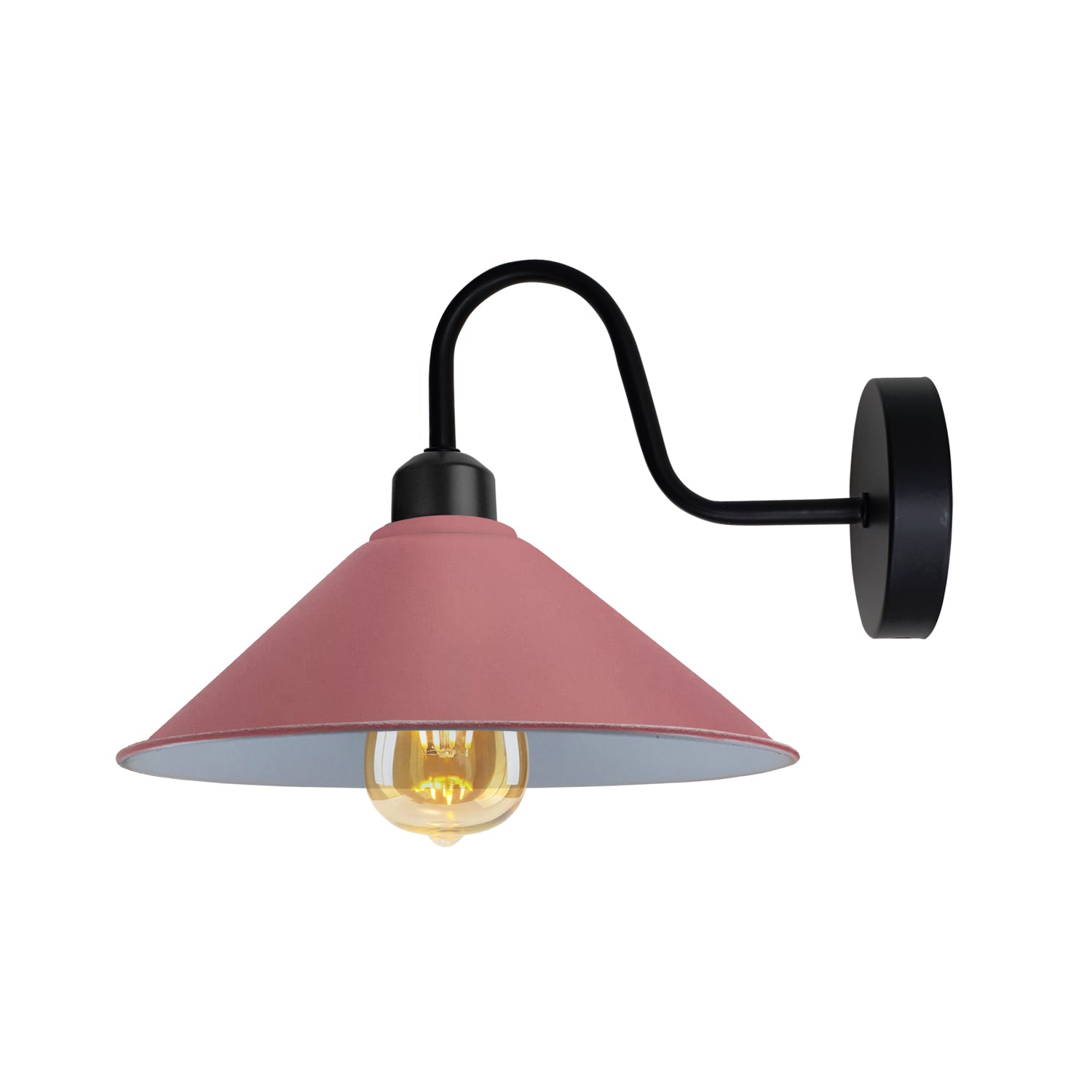 Vintage Metal Wall Sconce, E27 Base, Dimmable Cone Shade