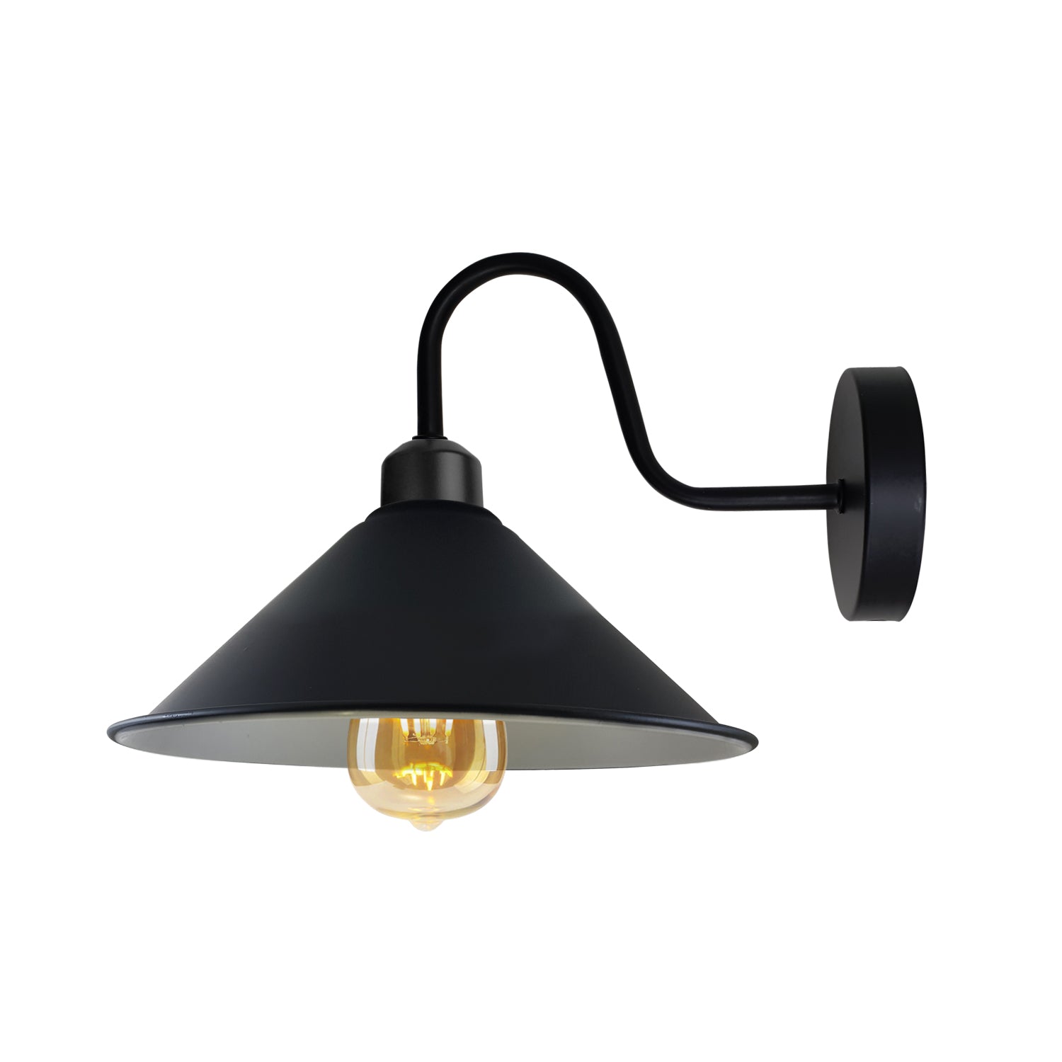 Black Vintage Wall Sconce, E27 Base, Dimmable Indoor Wall Light