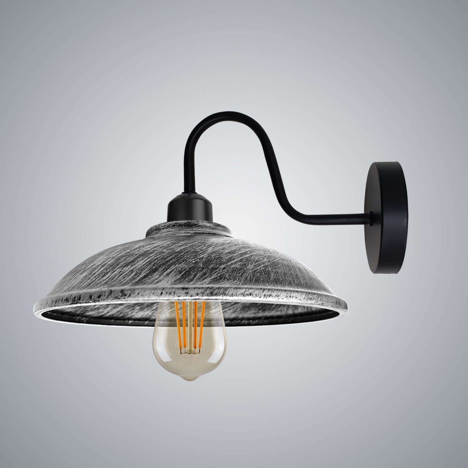 Vintage Metal Wall Sconce Light, E27 Base, Dimmable Indoor