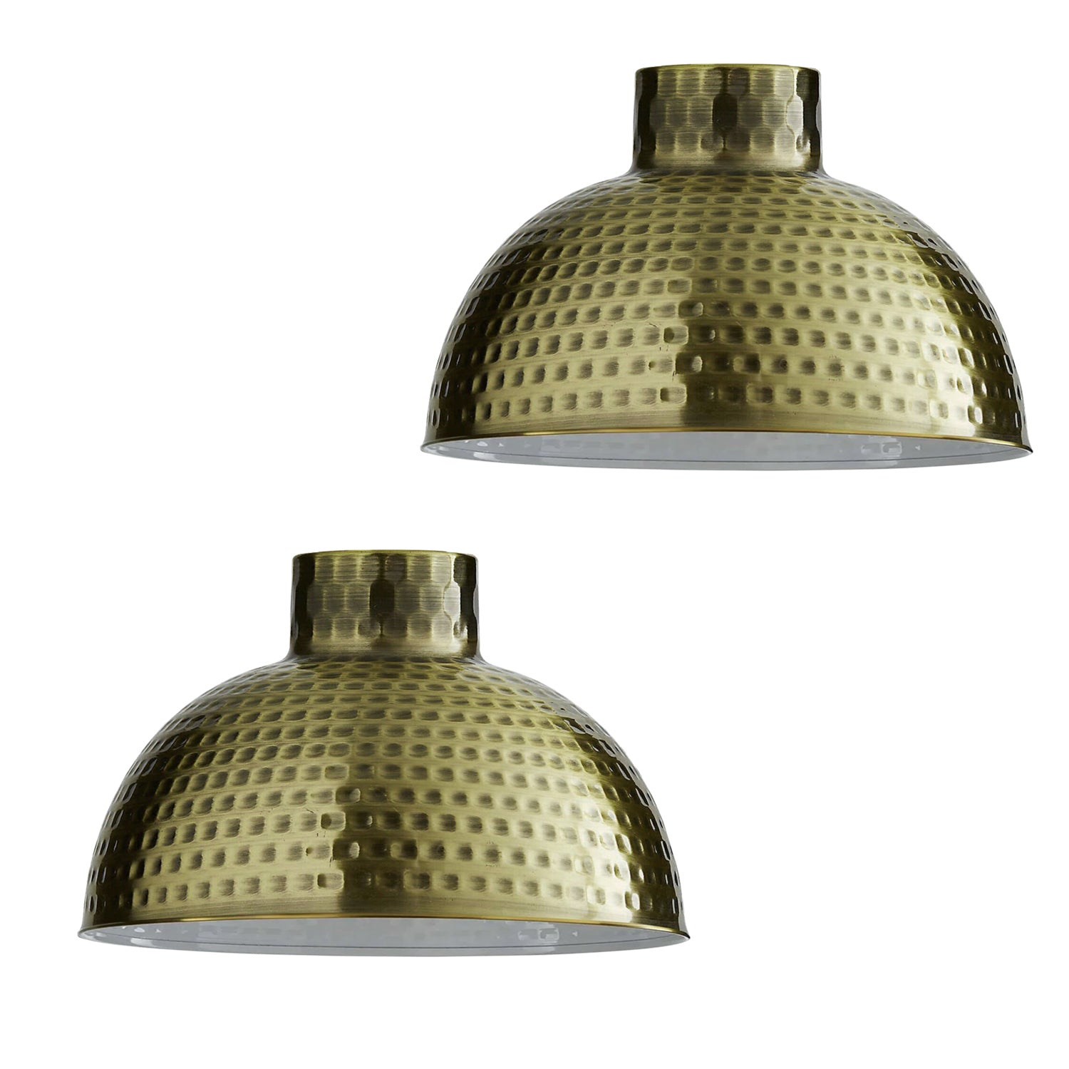 2 Pack Vintage Green Metal Dome Lamp Shades, 26cm, E27/B22 Compatible