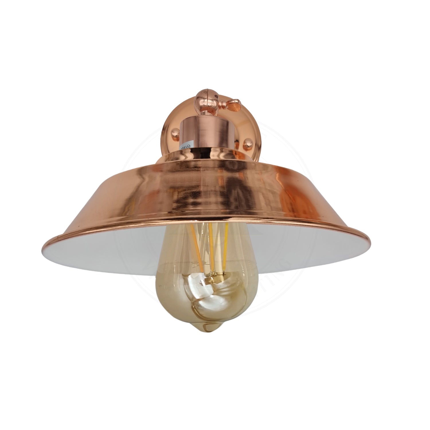 Vintage Retro Rose Gold Metal Wall Light, E27, Hardwired Indoor