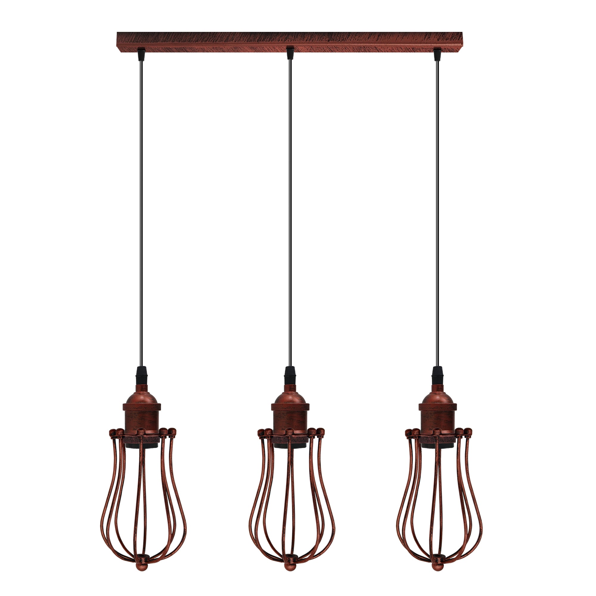 Vintage Industrial Red 3-Head E27 Metal Pendant Pendant Light