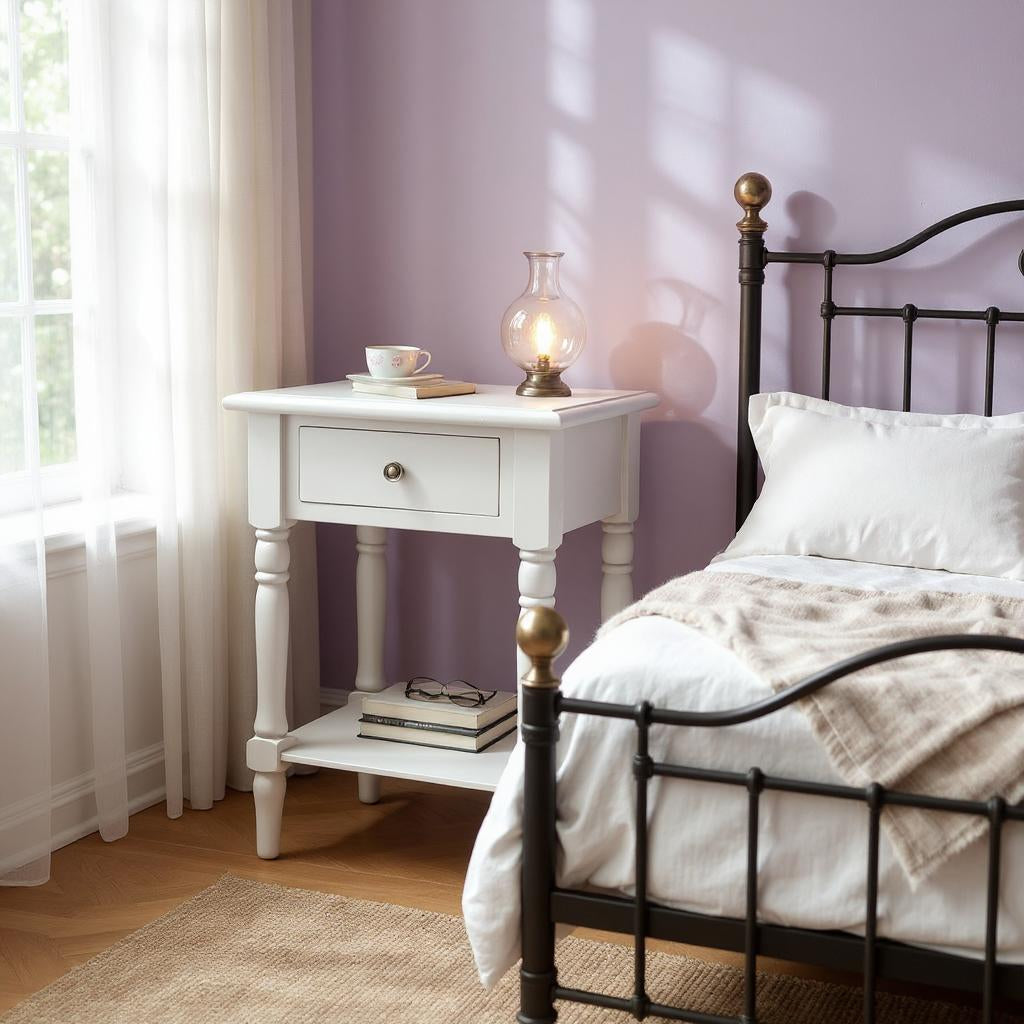 MSL 65cm Hand Finished 1 Drawer Side Table / Bedside Table