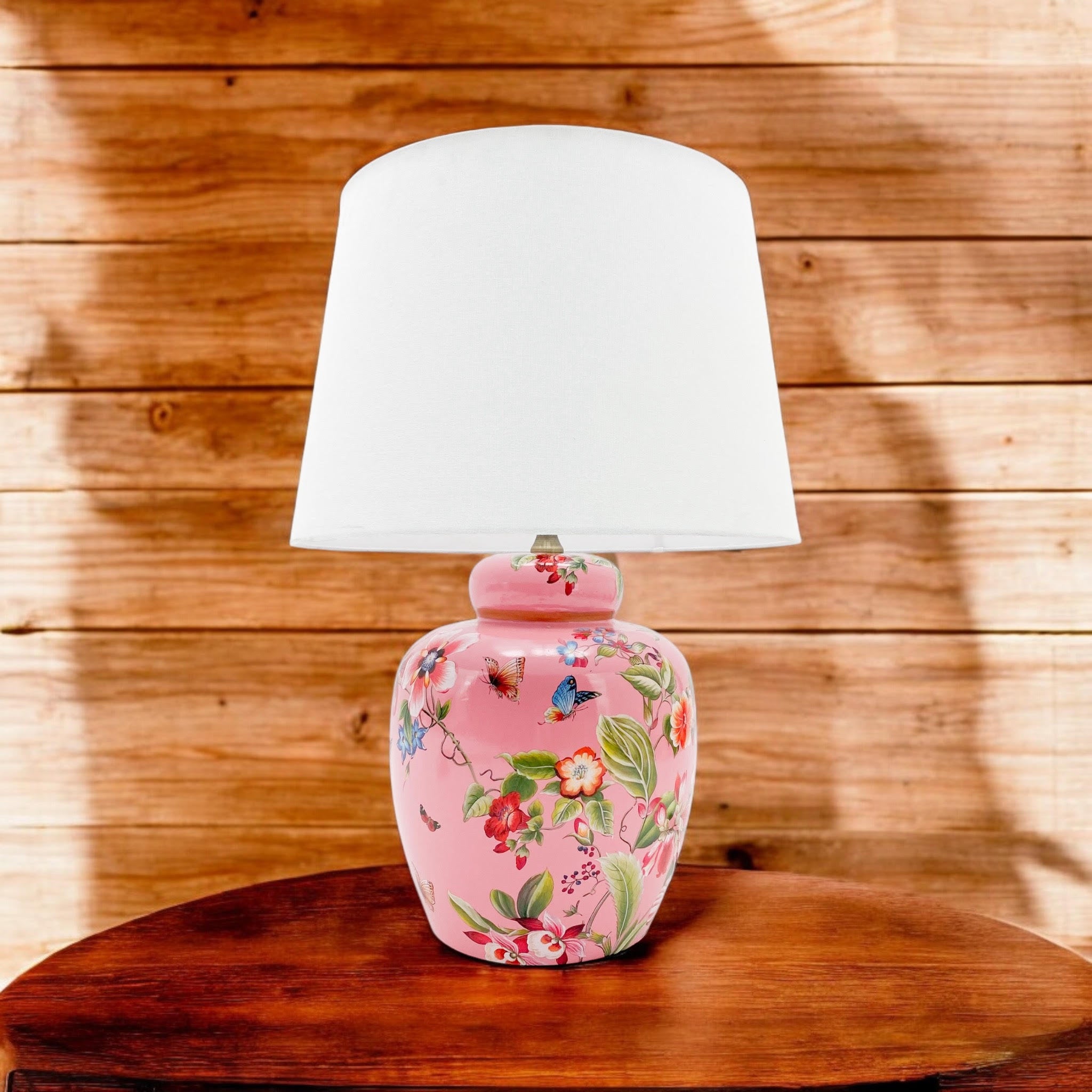 MSL 41cm Traditional Ceramic Table Lamp with Shade and Inline Rocker Switch
