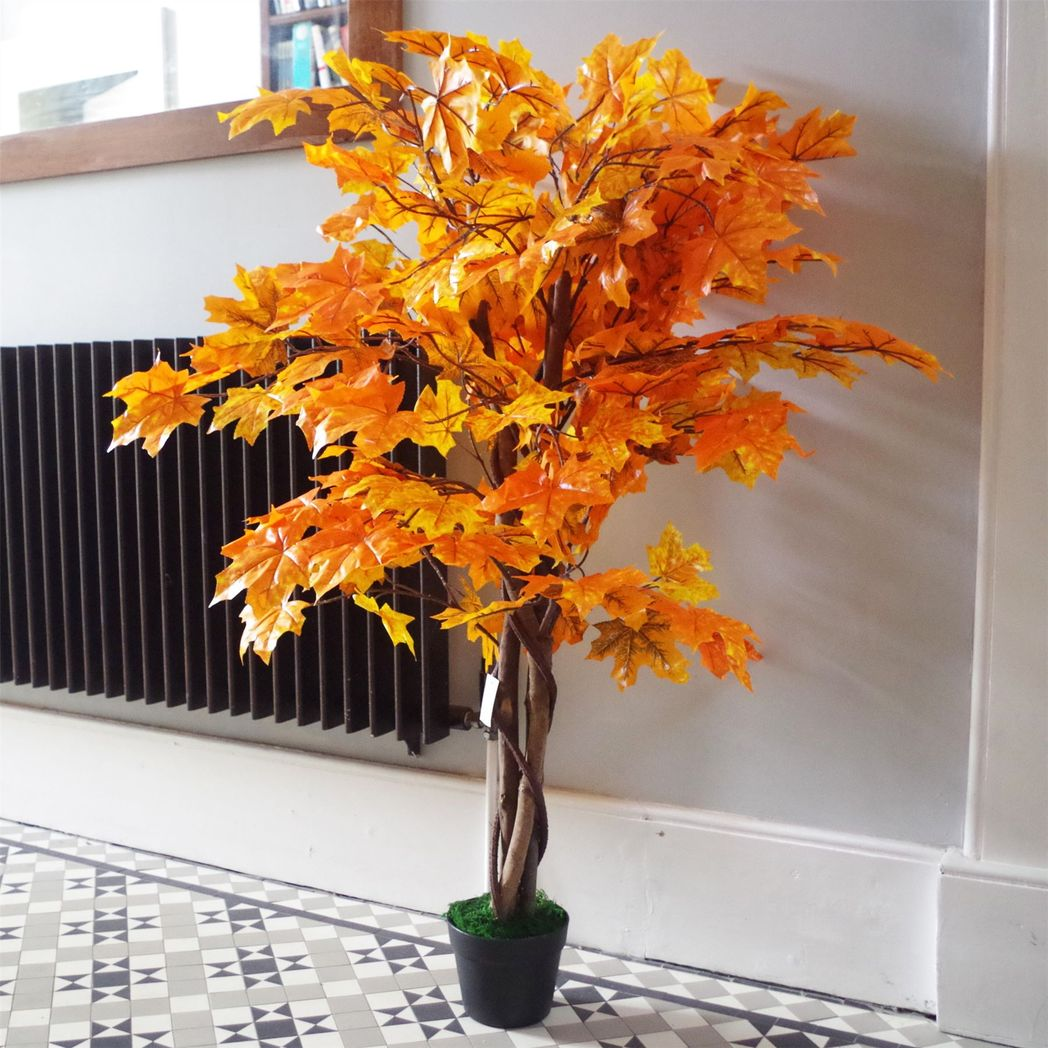 Leaf 125cm Orange Maple Artificial Tree