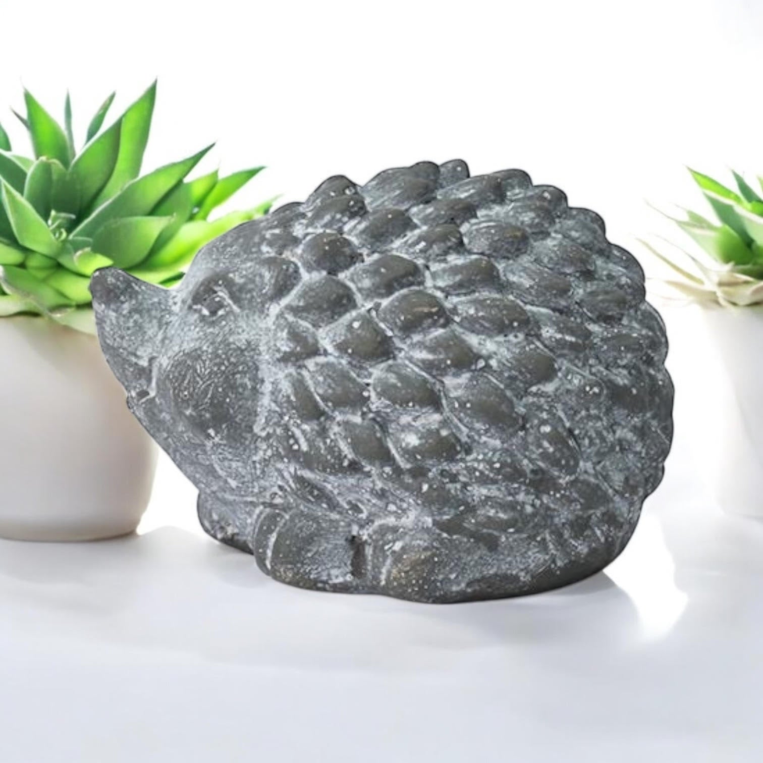 MSL 10cm Grey Cement Hedgehog Garden Ornament