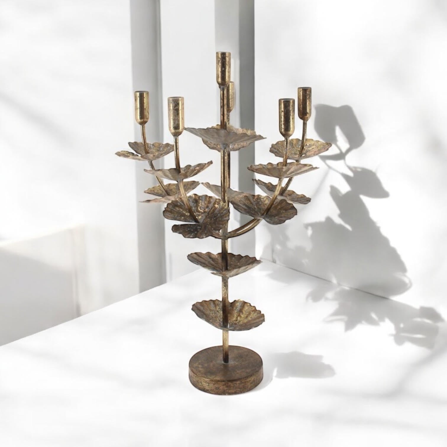 MSL 57cm Gold Metal Candle Holder
