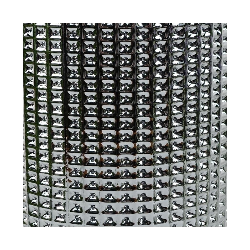 Leaf 30cm Silver Glass Vase with Dot Recessed Pattern