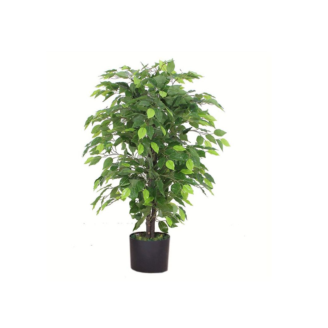 Leaf 90cm Artificial Ficus Tree Plant with Separate Metal Planter