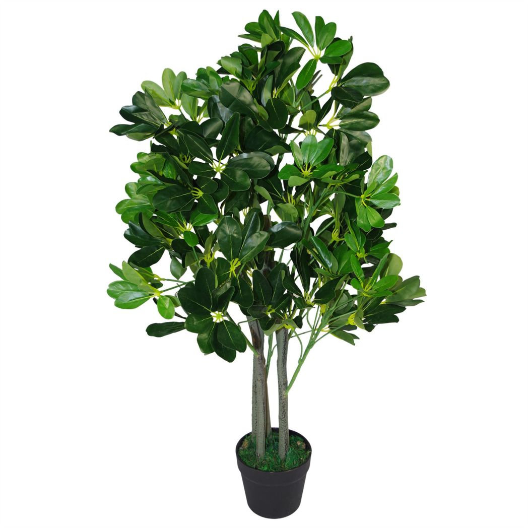 Leaf 95cm Dark Green Artificial Dwarf Umbrella Tree Plant in Pot
