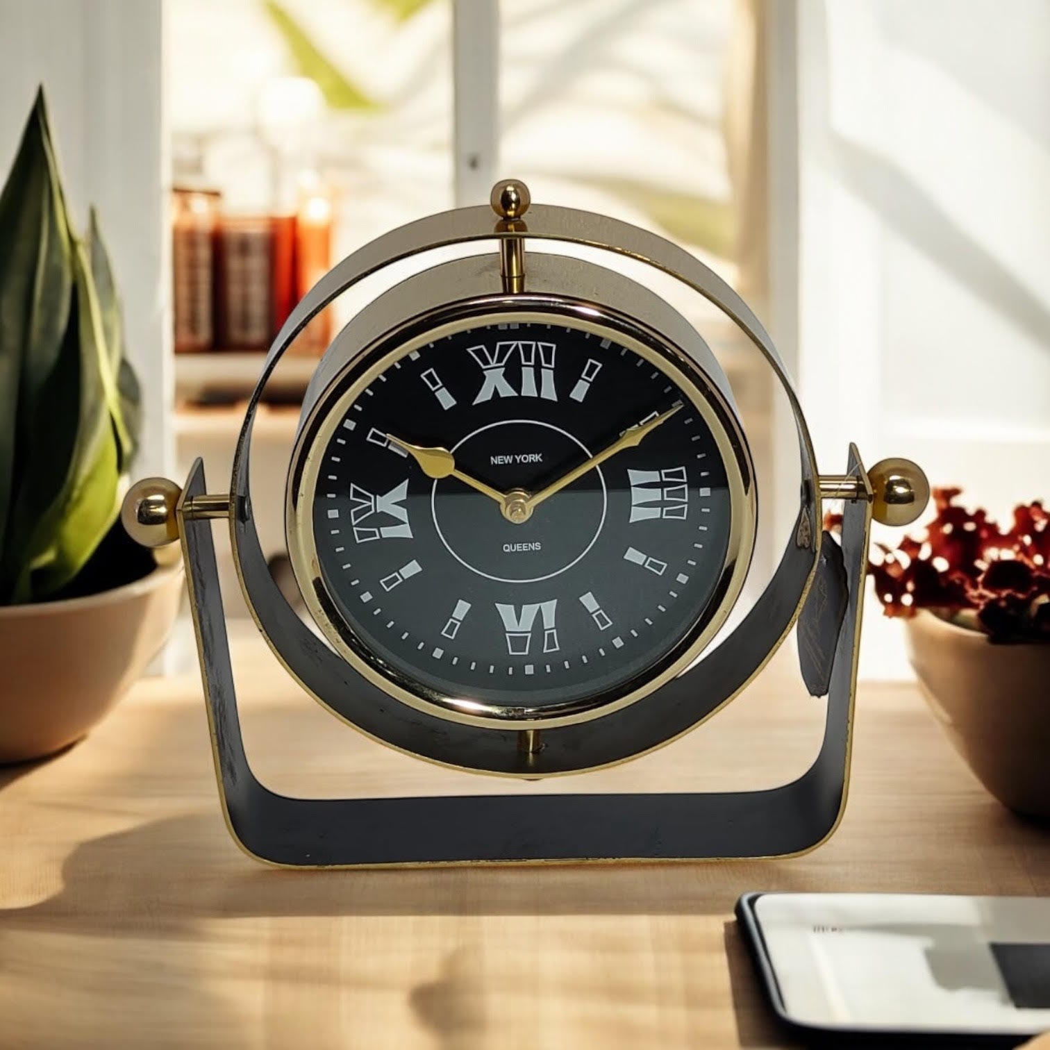 MSL Hand-Finished Table Clock, 1 AA Battery Required