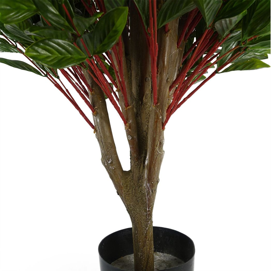 Leaf 90cm UV Protected Artificial Gloxinia Single Ball Topiary Tree with 1608 Leaves, Natural Trunk and Weighted Pot