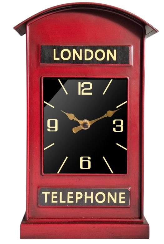 30cm Telephone Box Table Clock