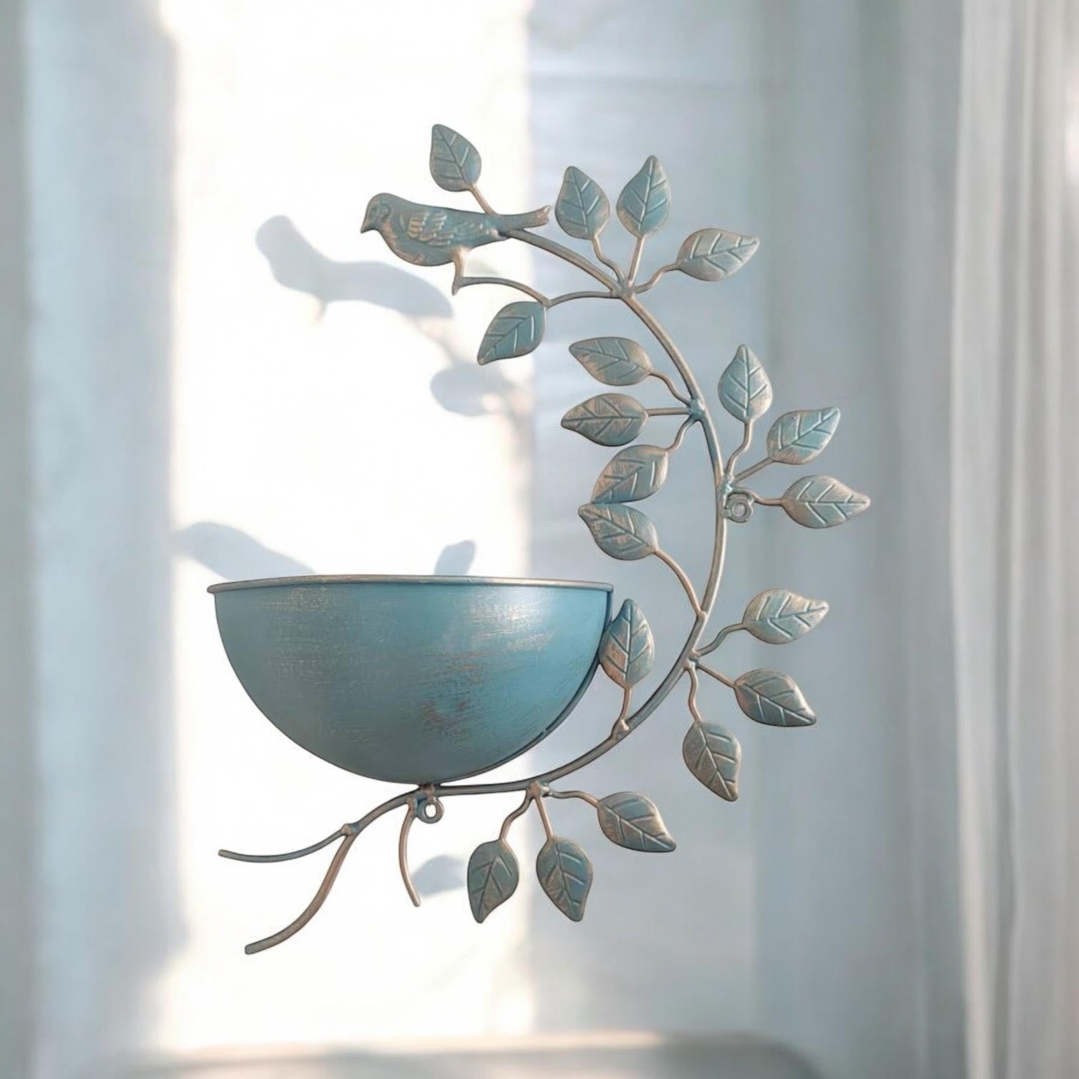 MSL 42cm Blue Metal Garden Planter