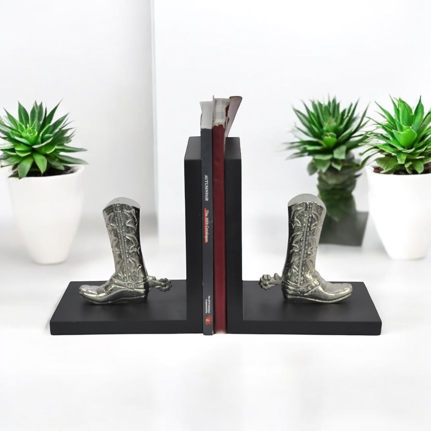 MSL 18cm Aluminium Boot Bookends, Hand Finished, Boot Design