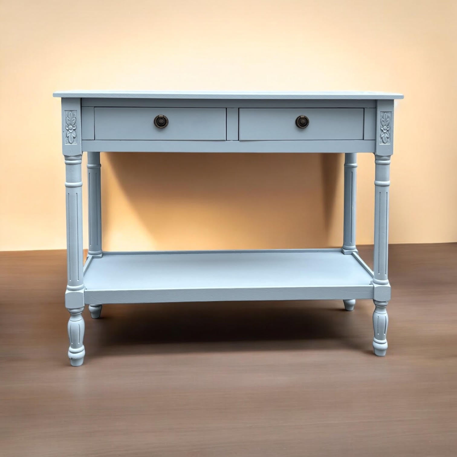 MSL 90cm 2 Drawer Side Table with Storage Drawer, Hand Finished Bedside Table