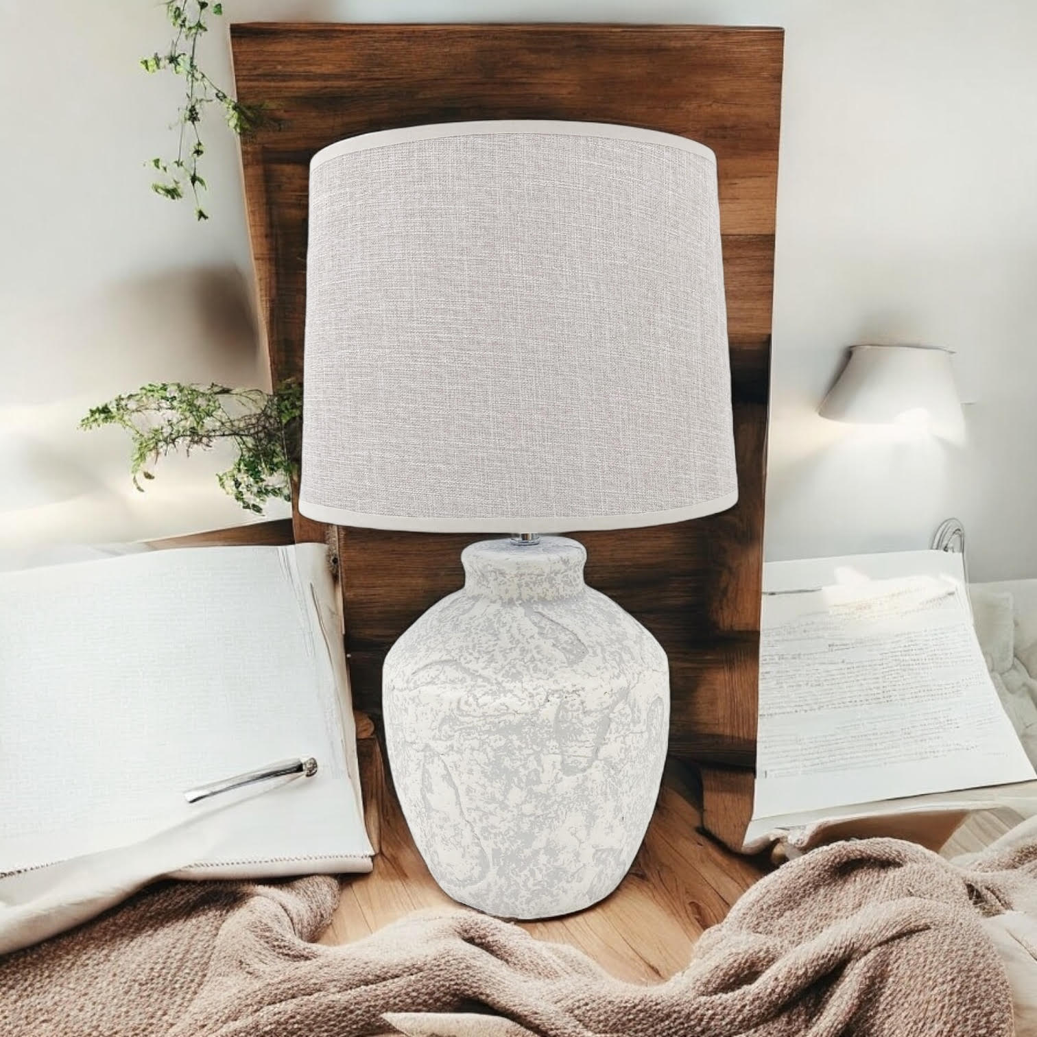 MSL 51x20x20cm Traditional Table Lamp with Inline Rocker Switch, Double Insulated, High Quality Shade