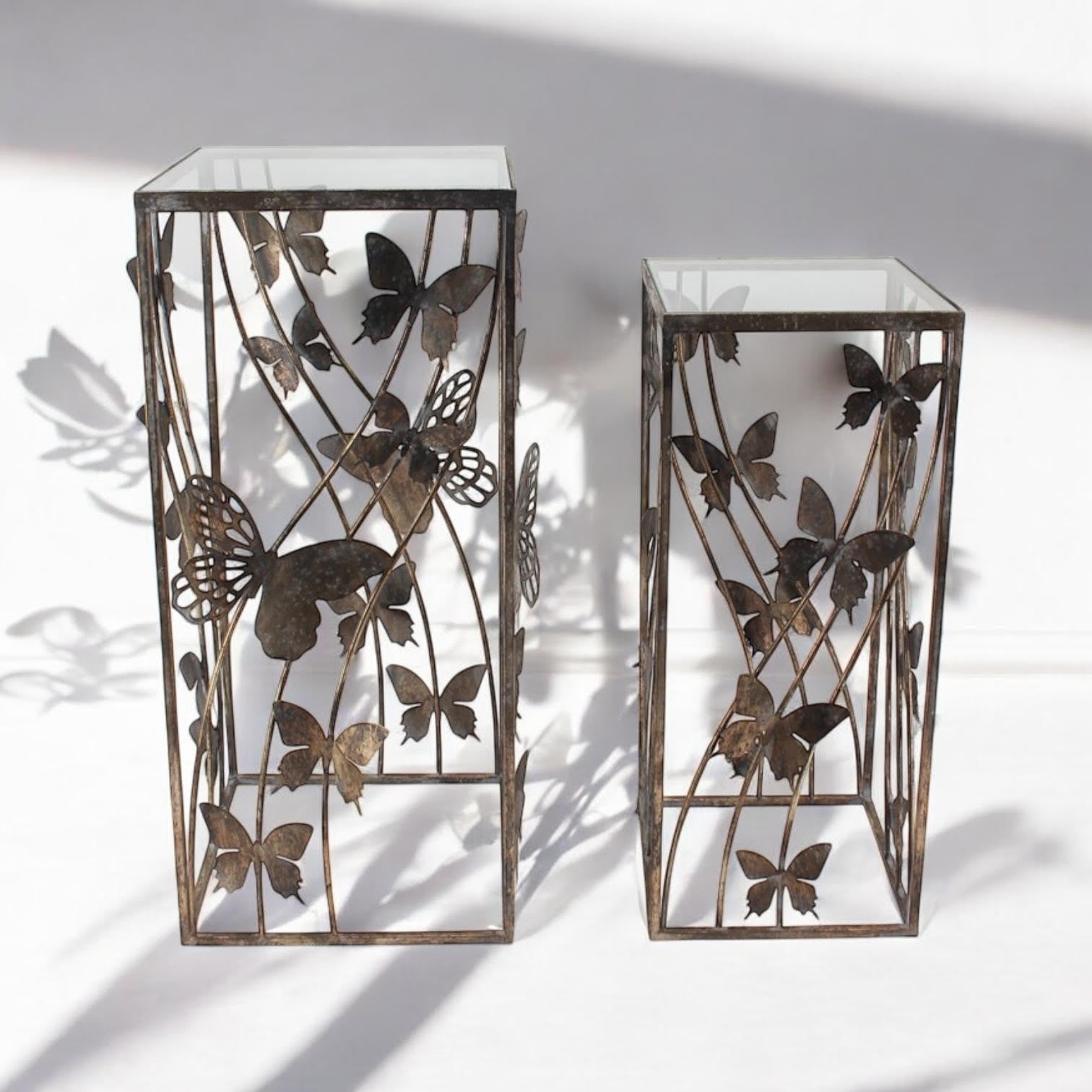 MSL Set of 2 Metal Butterfly Design Tables