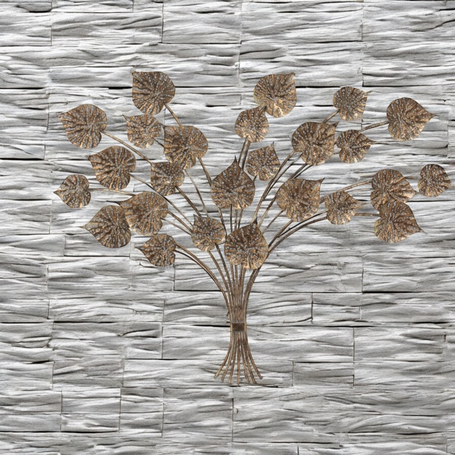 MSL 131cm Metal Wall Decor Leaves Elegant Design Easy to Hang