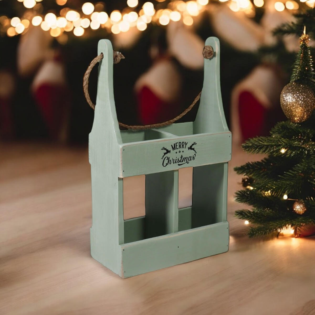 MSL 39CM Rustic Green 2-Bottle Wine Caddy