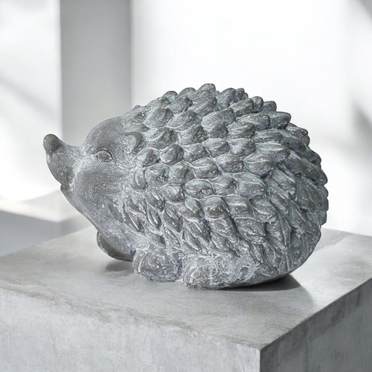 MSL 21cm Grey Cement Hedgehog Garden Ornament