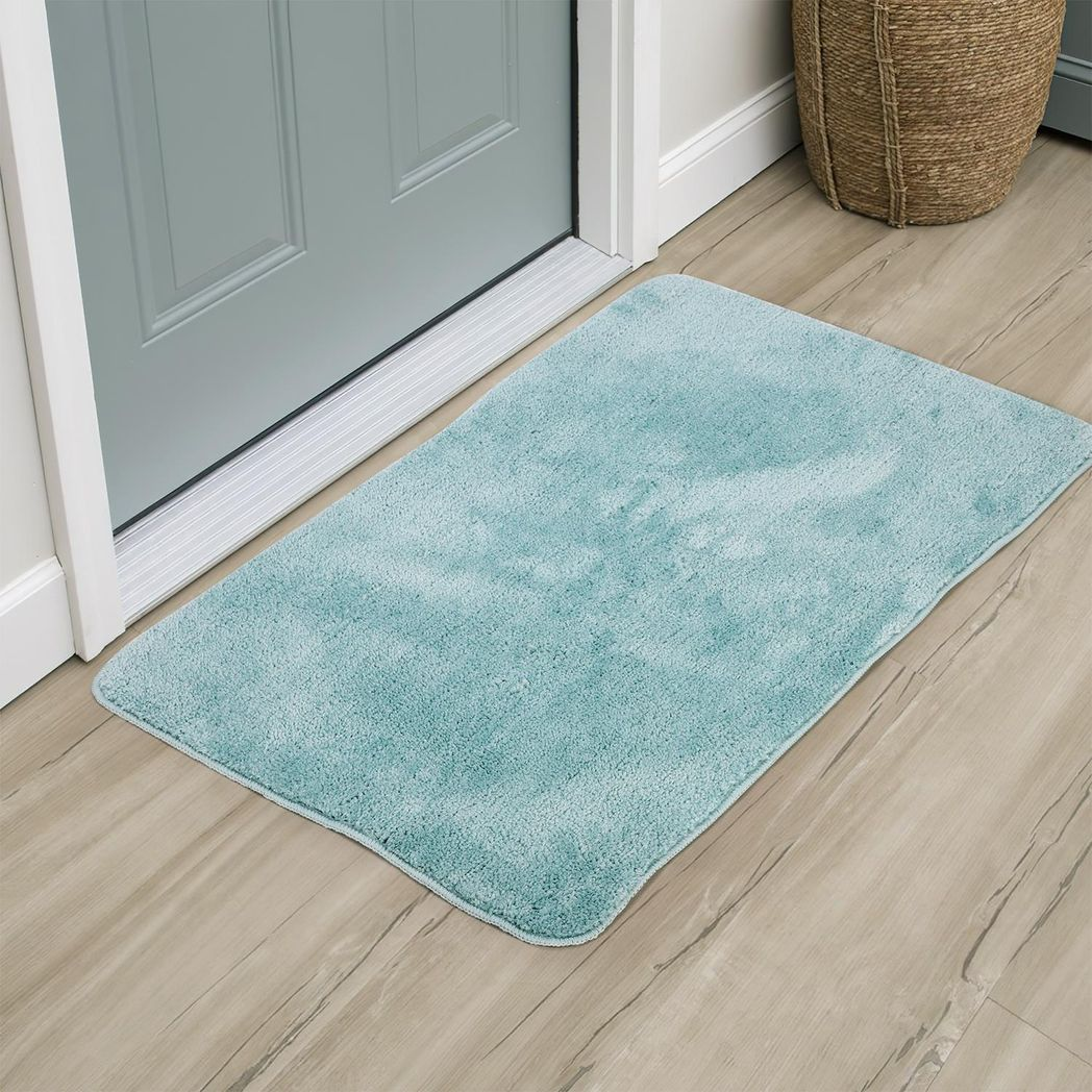 Vinsani Ultra Soft Microfiber Bath Mat 60 x 90 cm Light Blue