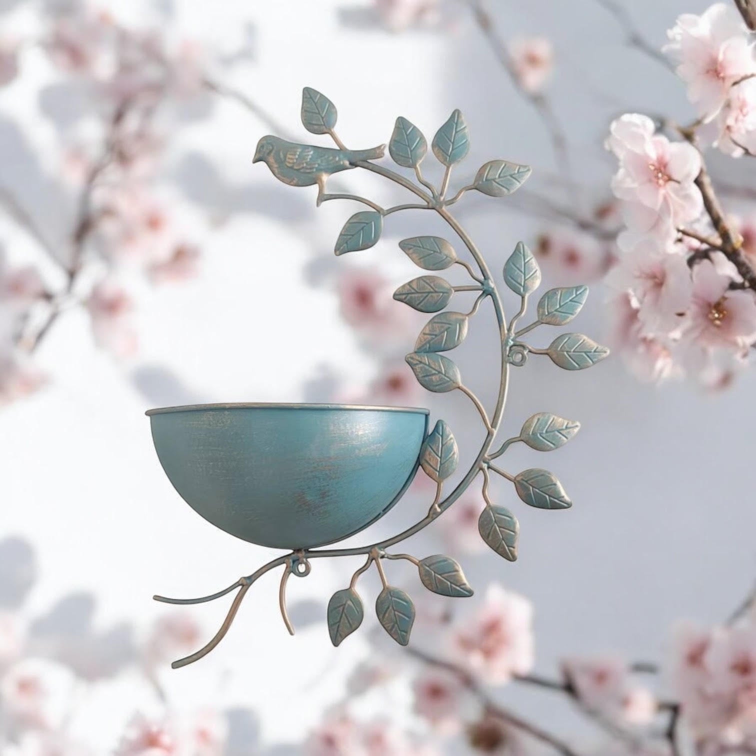 MSL 42cm Blue Metal Garden Planter